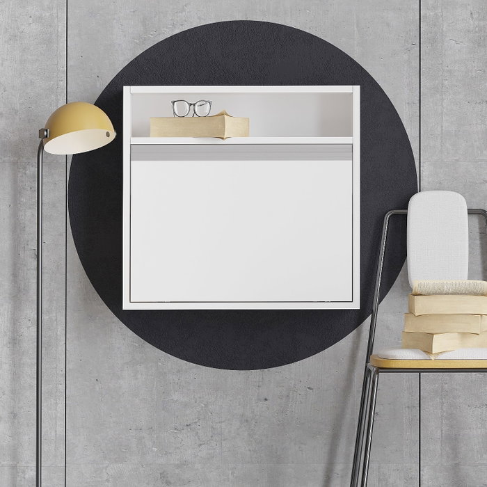 Hanah Home Mesa de estudio 64x60x20 cm Blanco 18mm Tablero de partículas Recubierto de Melamina